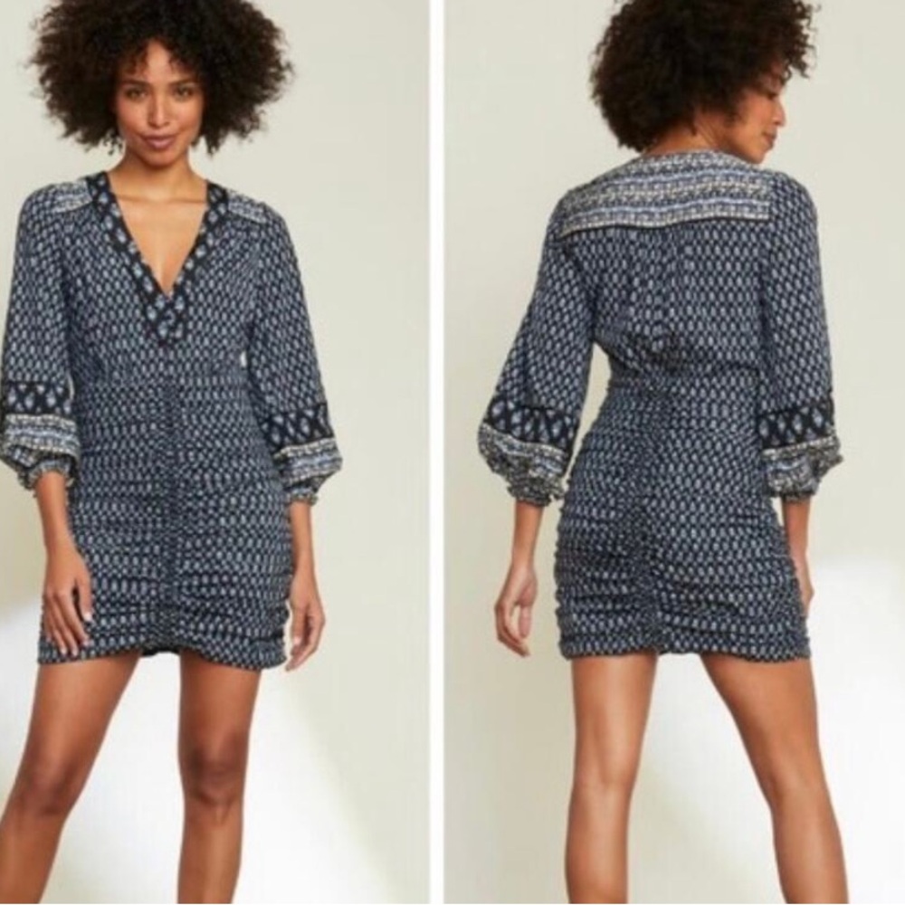 Veronica Beard Black-Blue and White Patterned Dress Size 6 - Picture 6 of 12